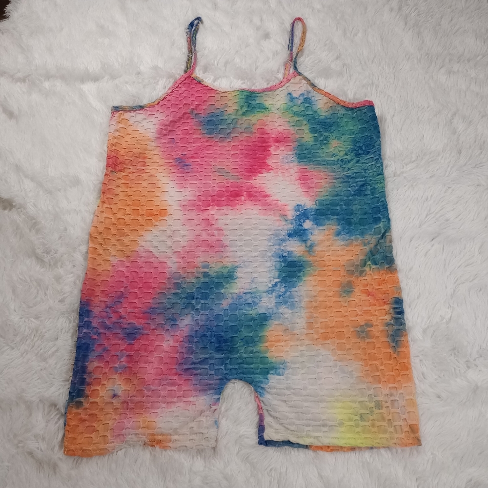 AQ Sports Tie Dye Short Romper Women's Size 3X